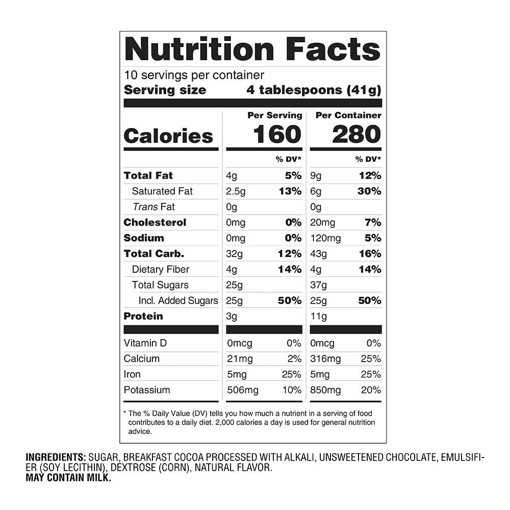 Dark Chocolate Hot Cocoa Canister, 10 Servings