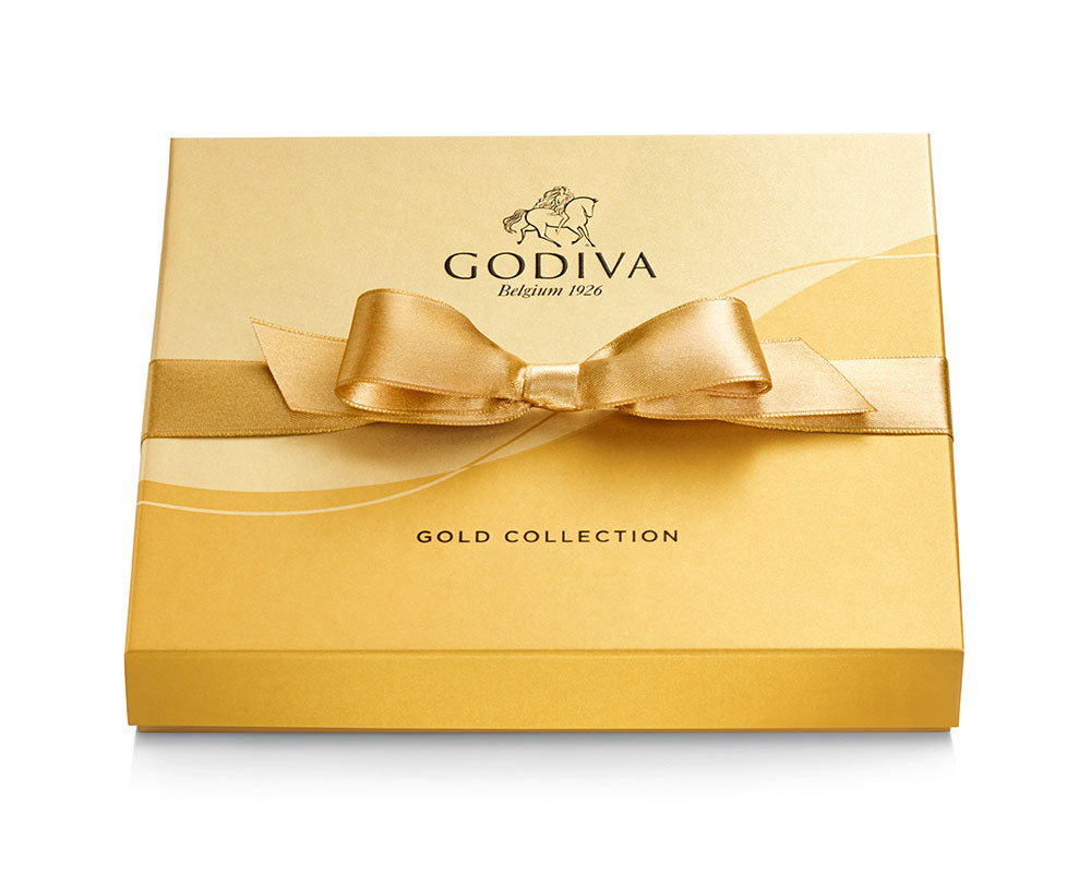 Assorted Chocolate Gold Gift Box, Gold Ribbon, 19 pc.