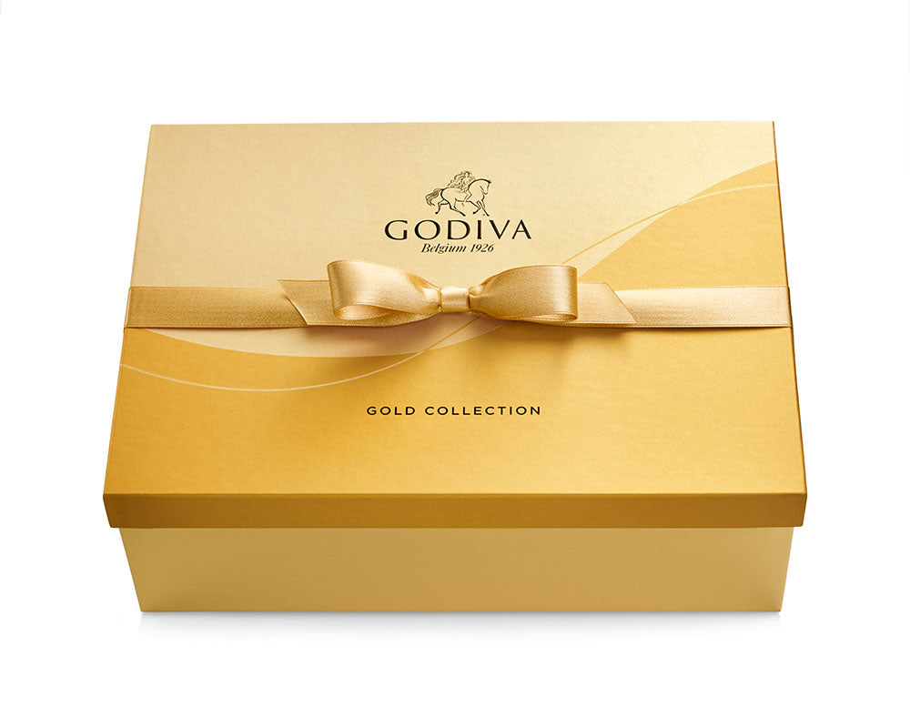 Assorted Chocolate Gold Gift Box, Gold Ribbon, 105 pc.