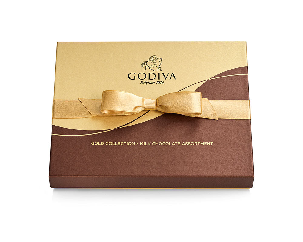 Milk Chocolate Gift Box, Gold Ribbon, 18 pc.