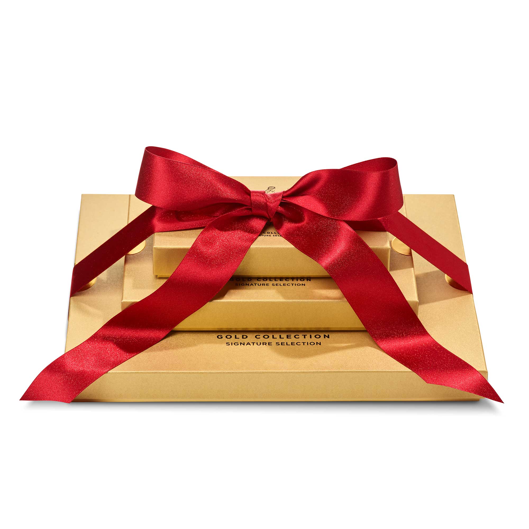Gold Collection Gift Tower with Red Ribbon