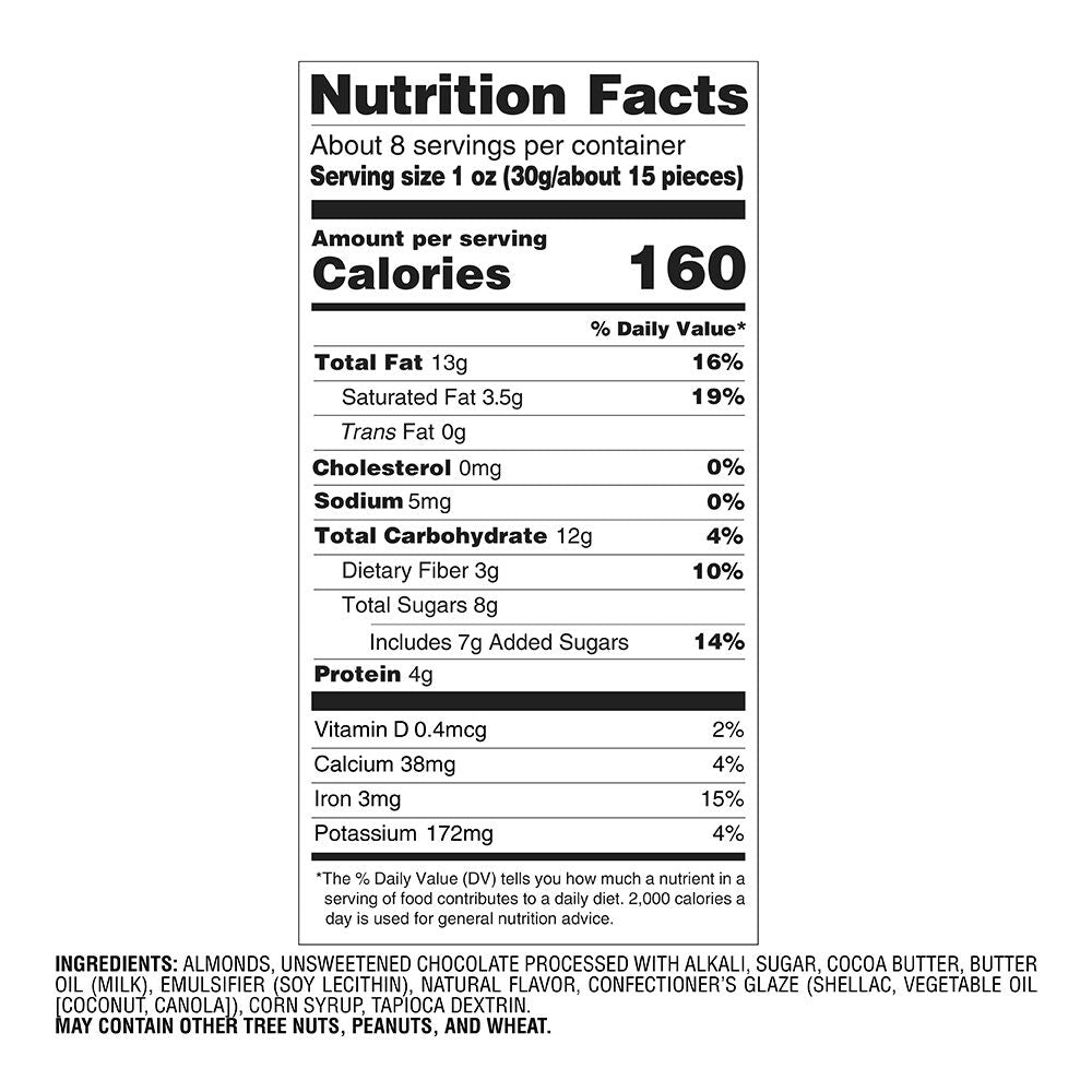 Dark Chocolate Covered Almonds, 8.5 oz.