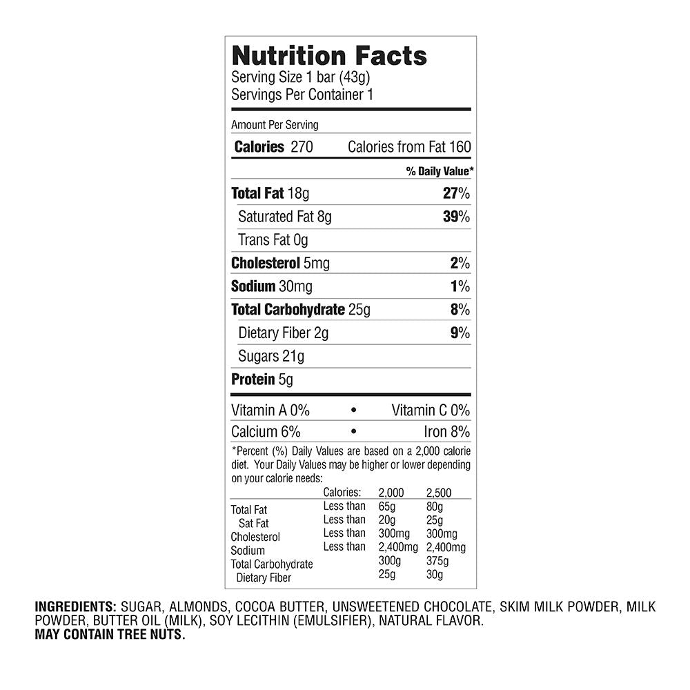 Milk Chocolate Almond Bar, Pack of 24