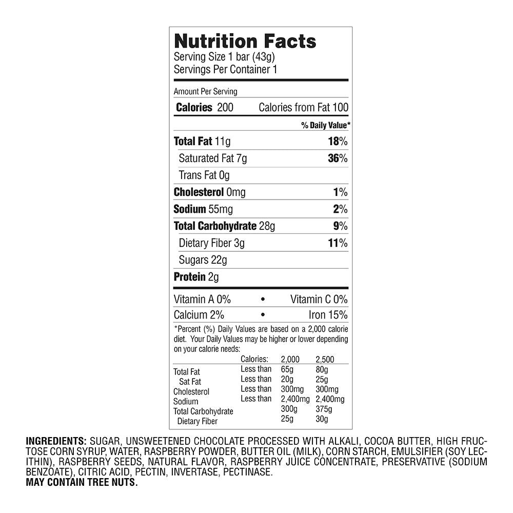 Dark Chocolate Raspberry Bar, Pack of 24