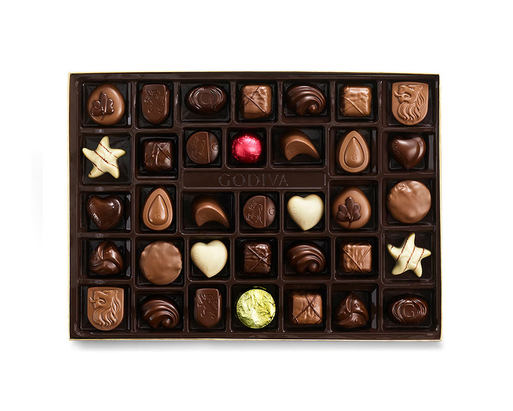 Assorted Chocolate Gold Gift Box, Gold Ribbon, 72 pc.