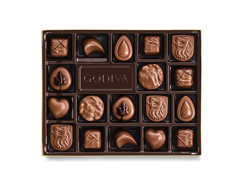 Milk Chocolate Gift Box, Gold Ribbon, 18 pc.