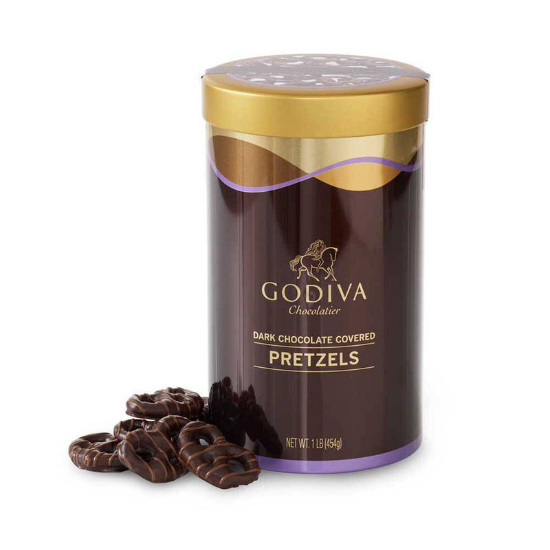Dark Chocolate Covered Pretzel Canister, 1 lb.