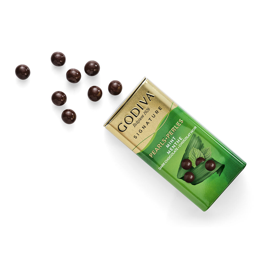 Dark Chocolate Pearls with Mint, Set of 18